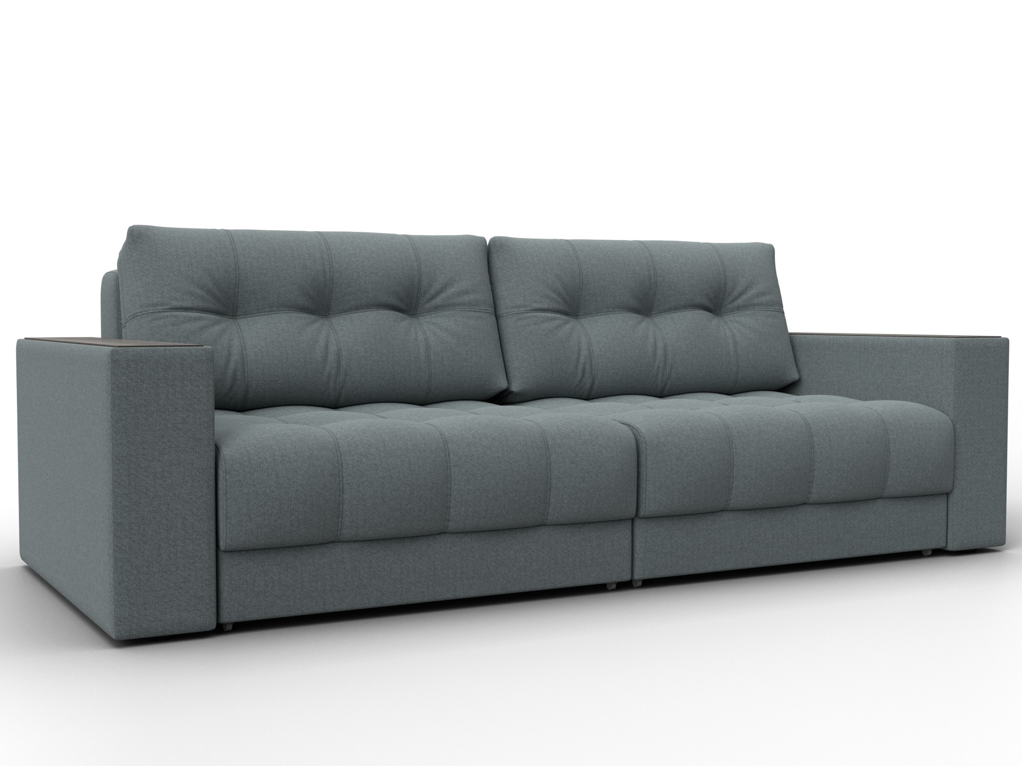 Диван прямой с декором Лига-049 НПБ (амур 07 серый)