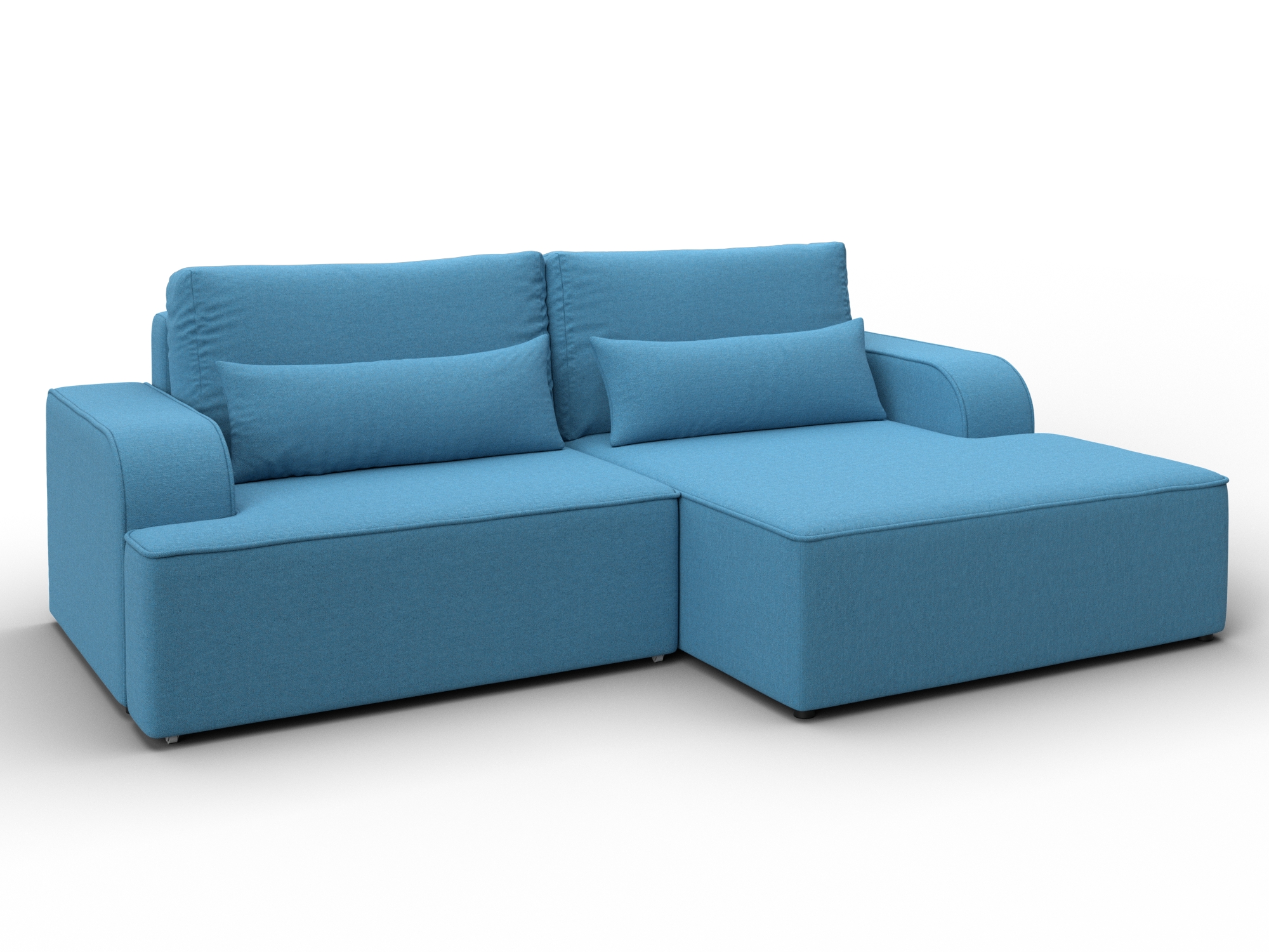 Диван угловой Лига-120 угол правый (амур 10 голубой)