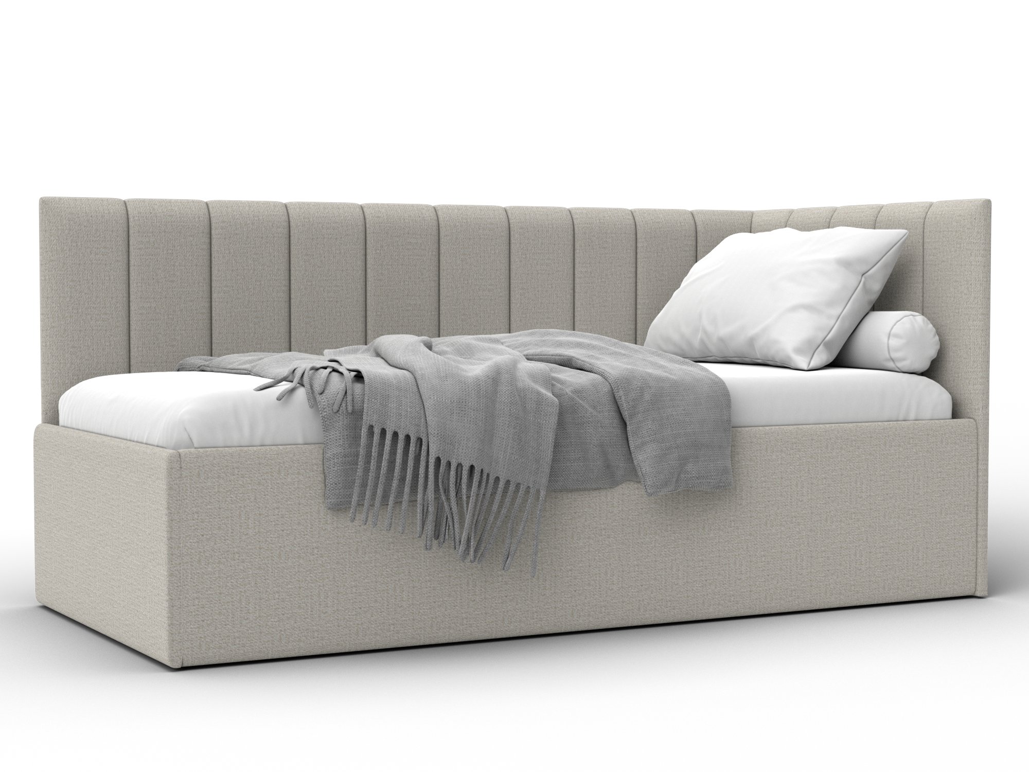 Кровать односпальная Лига-128 (90) (амур 02 бежевый)