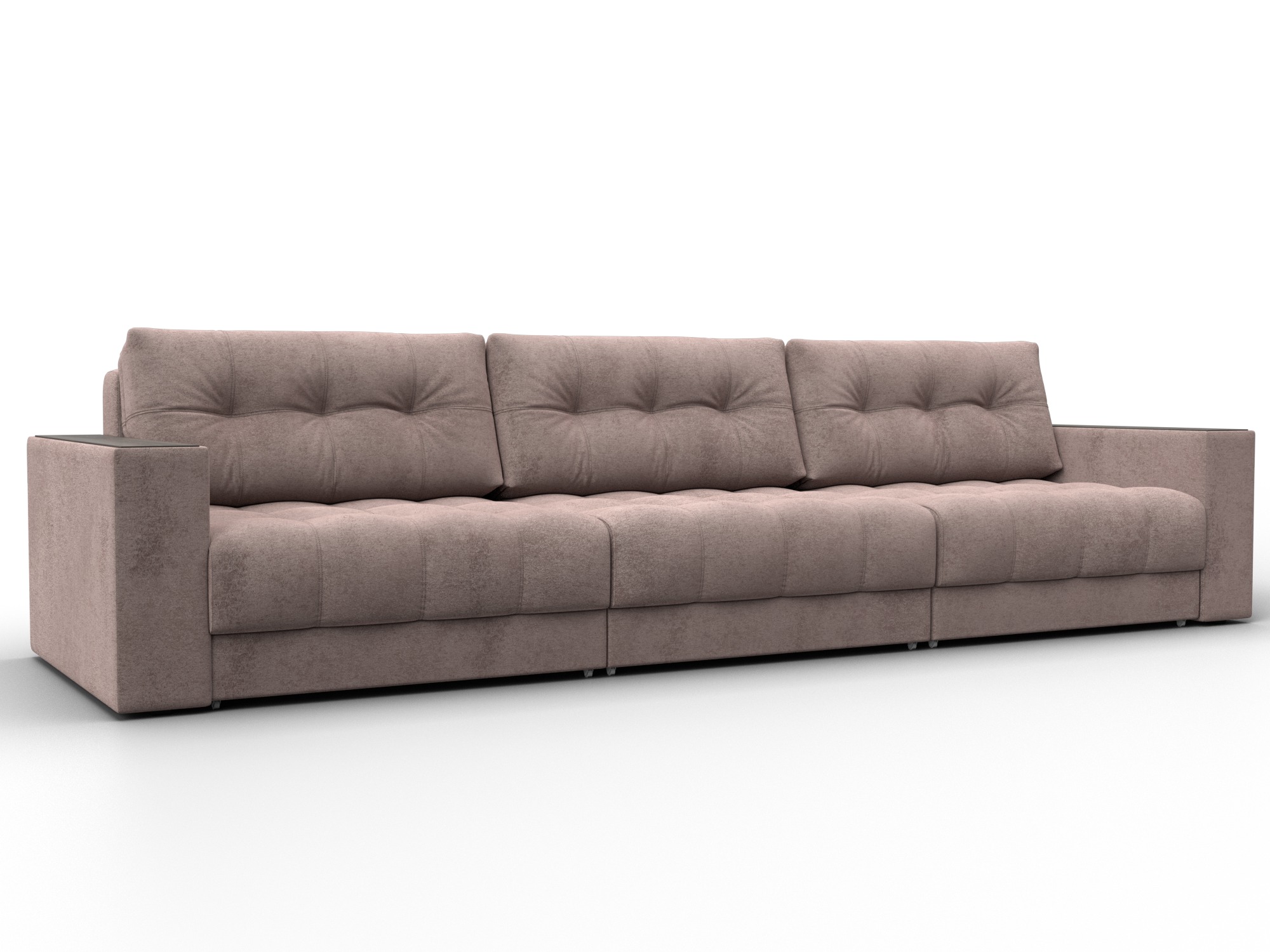 Диван прямой с декором Лига-049 НПБ Лонг (tower 05 бежевый)