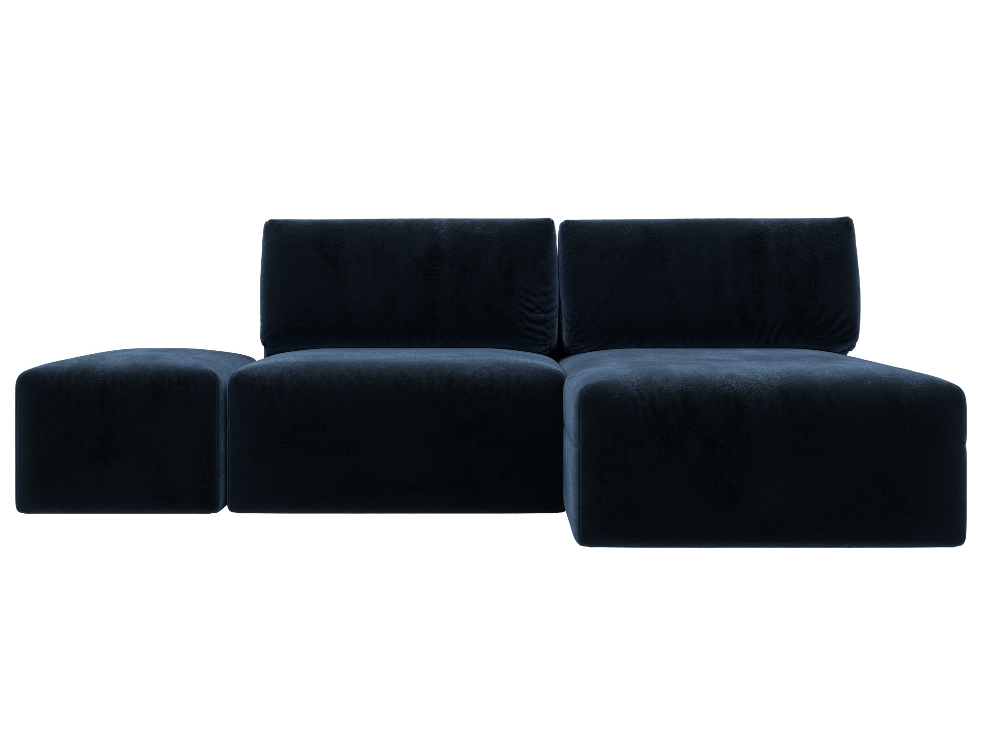 Диван угловой модульный с пуфом Лига-060 НПБ угол универсальный (tower 13 синий)