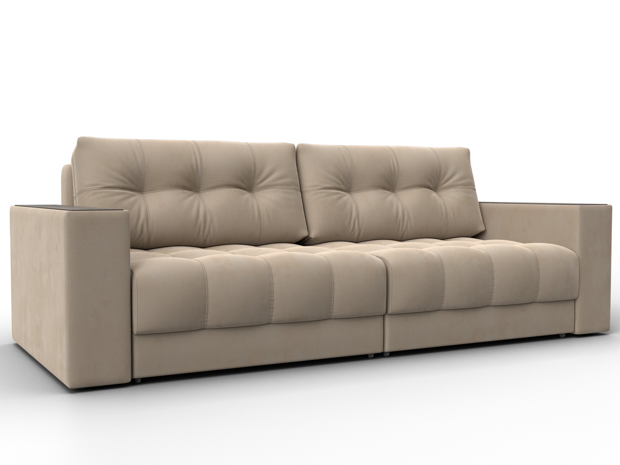 Диван прямой с декором Лига-049 НПБ (seven 729 бежевый)