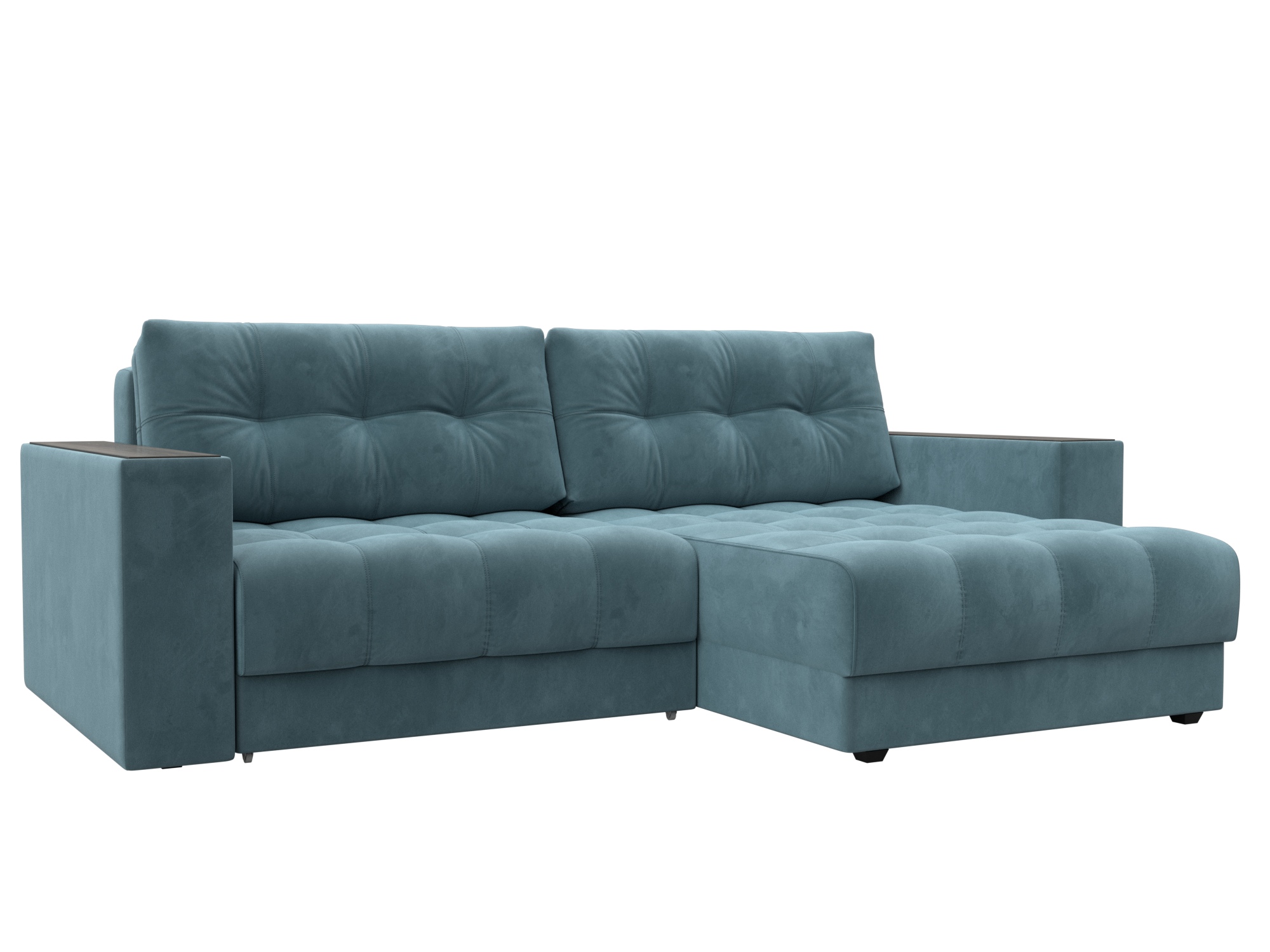 Диван угловой с декором Лига-049 НПБ (seven 113 бирюзовый) Диван угловой с декором Лига-049 НПБ (seven 113 бирюзовый)