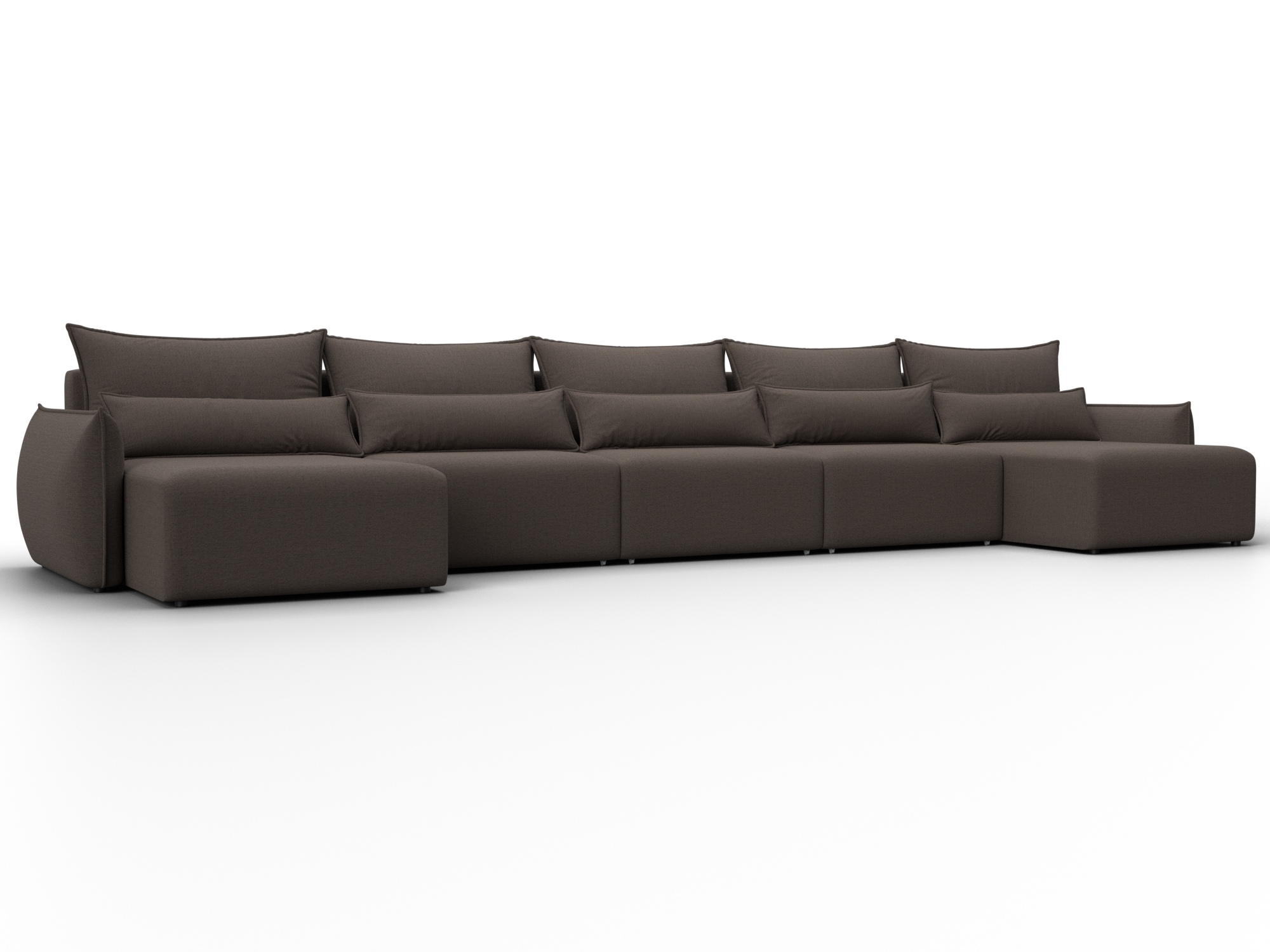 Диван П-образный Лига-051 НПБ МегаЛонг (амур 05 коричневый)