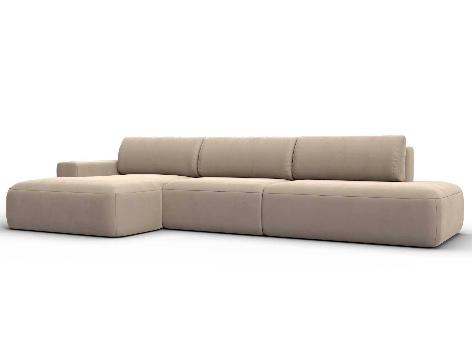 Диван угловой Лига-036 НПБ Модерн Лонг левый угол (seven 729 бежевый)