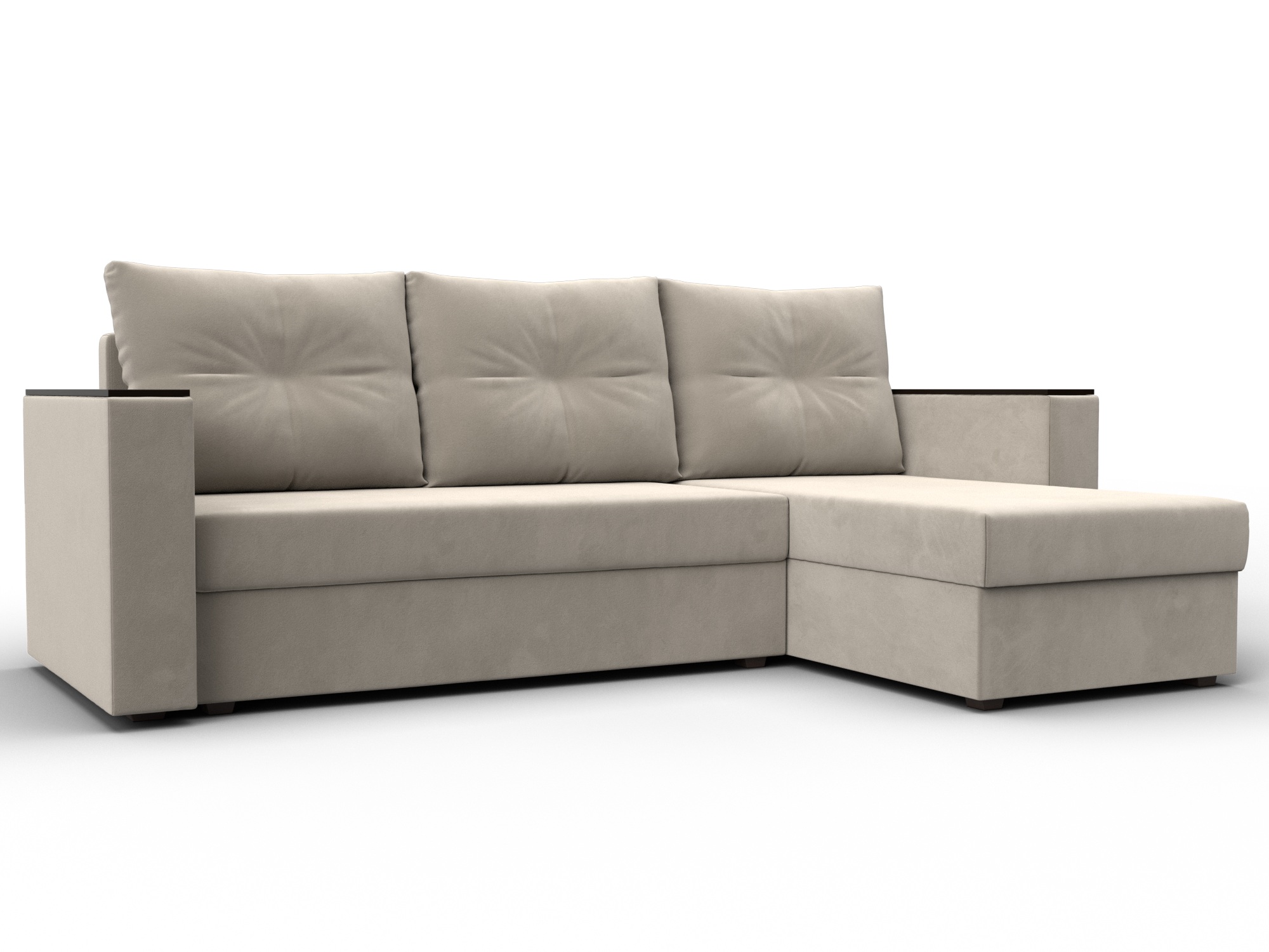 Диван угловой Атланта без стола универсальный угол (бежевый)