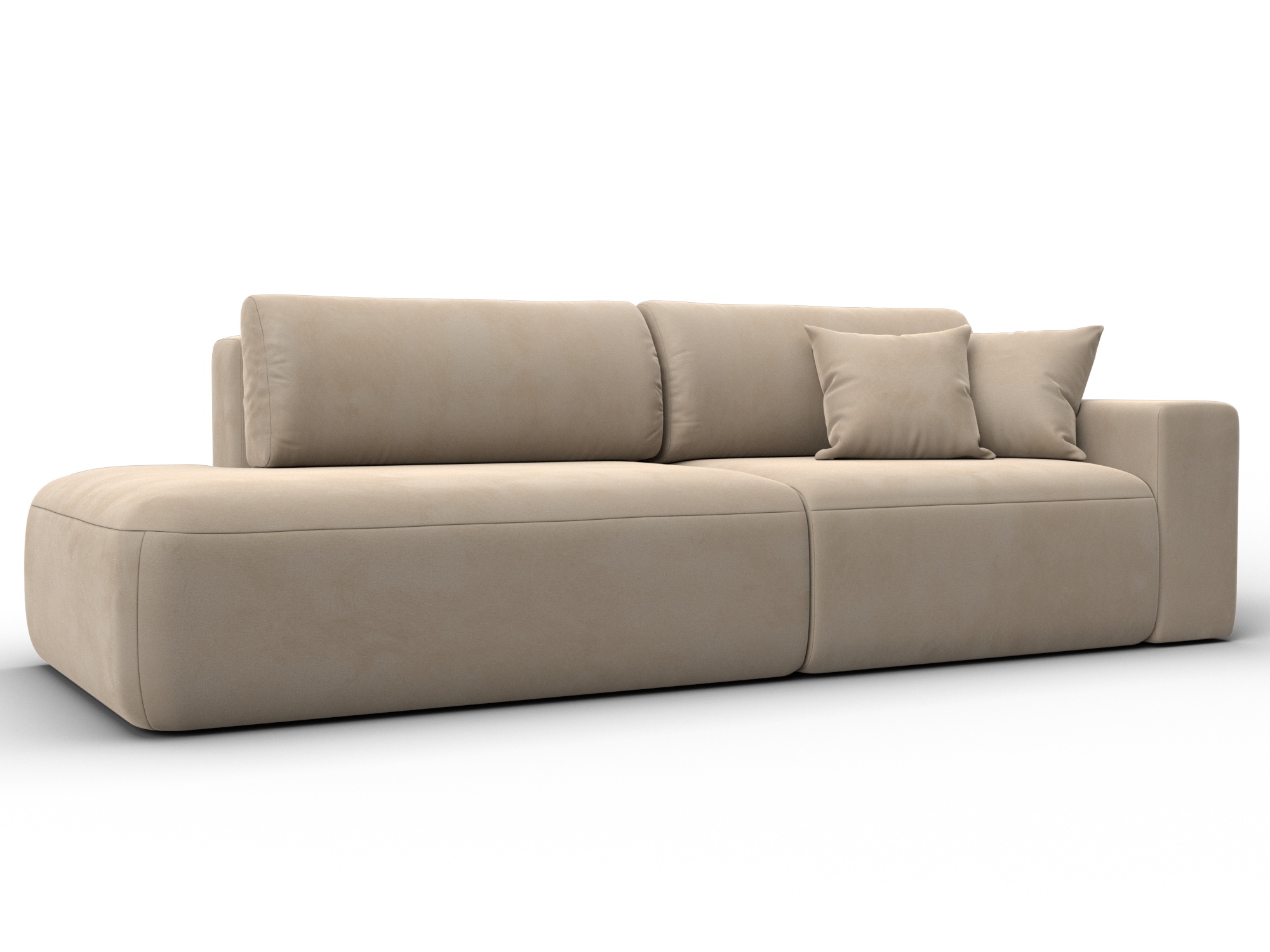 Диван прямой Лига-036 НПБ Модерн подлокотник справа (бежевый)