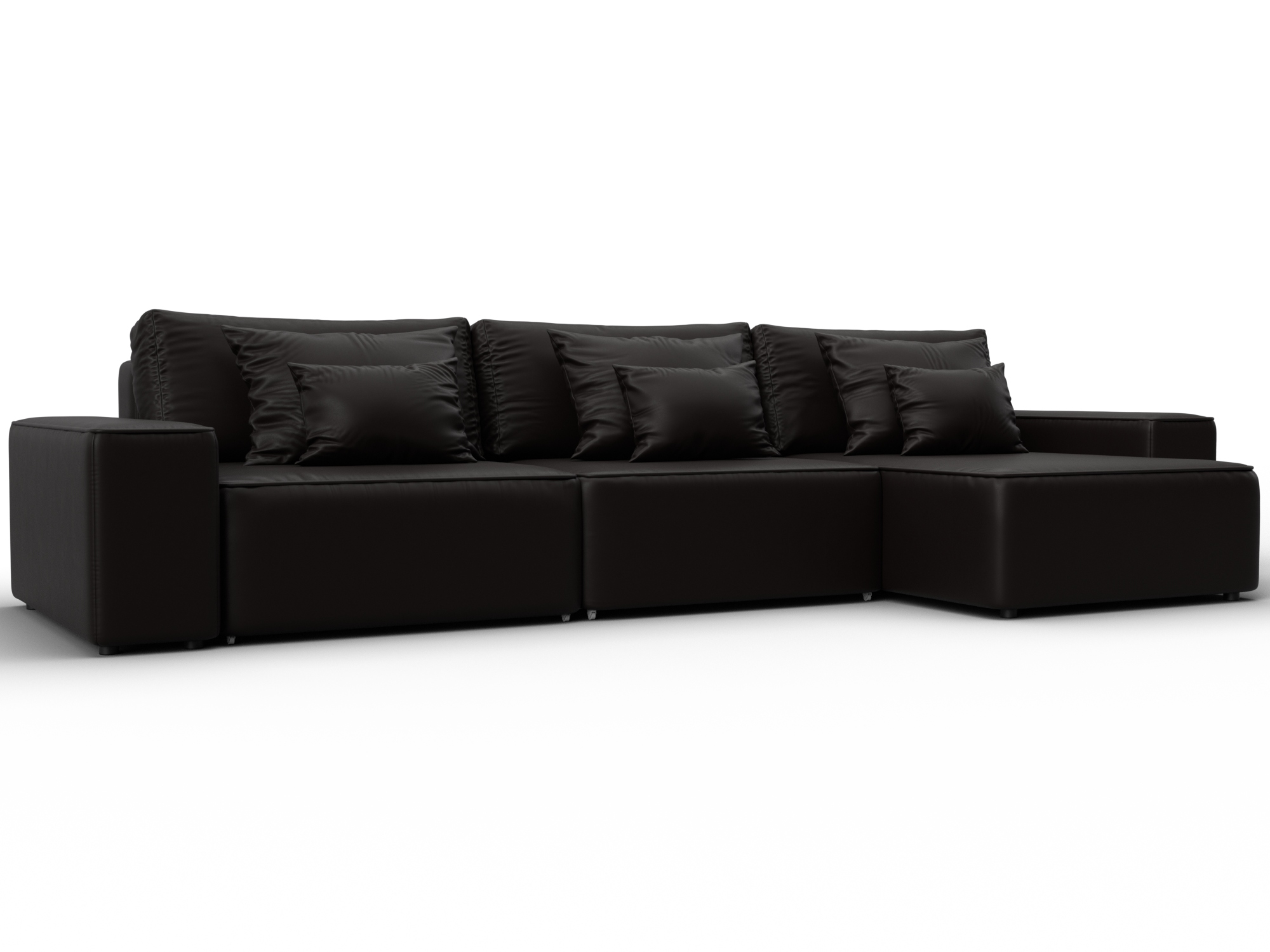 Диван угловой Лига-074 угол универсальный (grifon 12 коричневый)