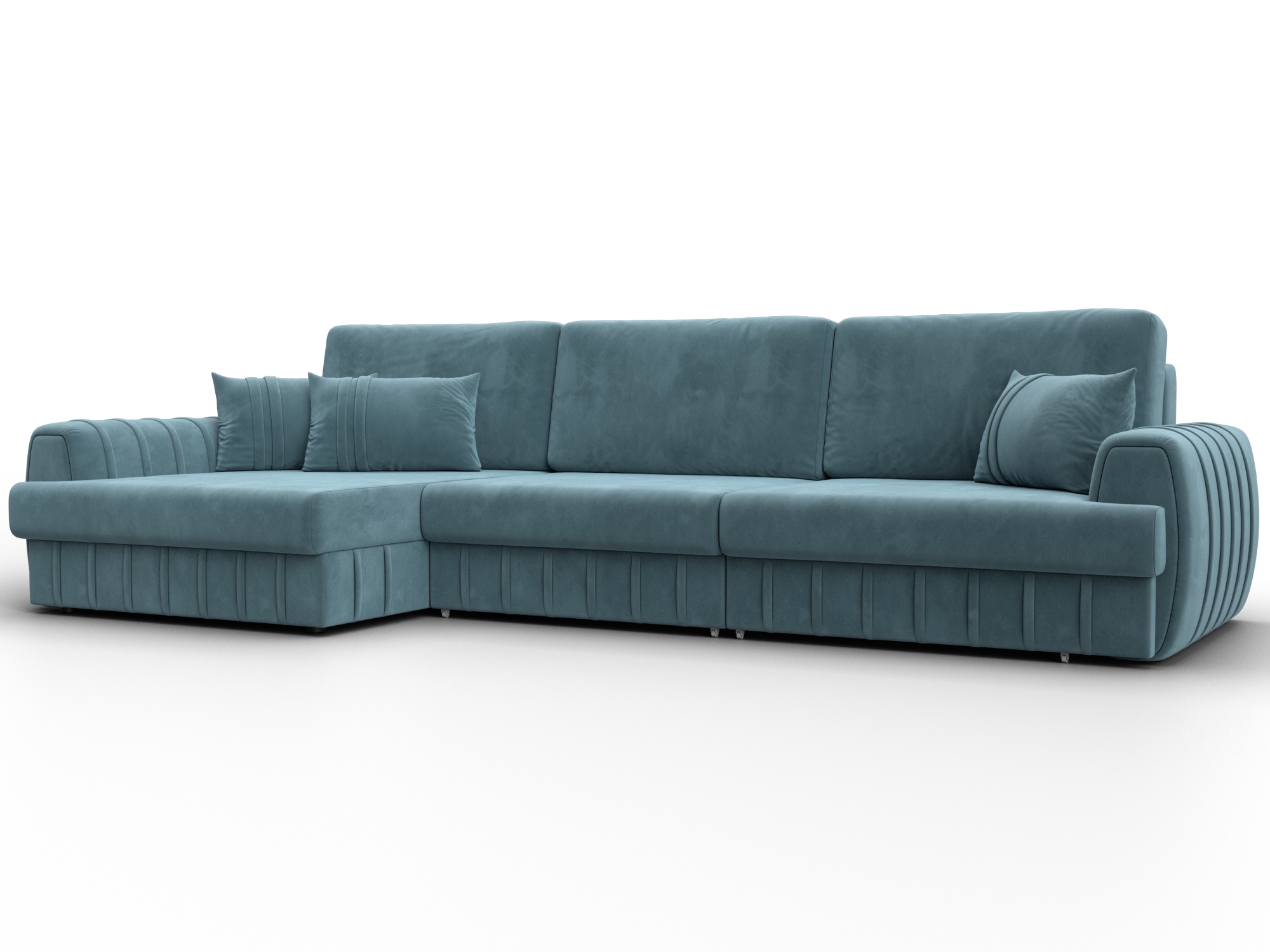 Диван угловой Лига-057 НПБ Лонг угол левый (seven 113 бирюзовый)