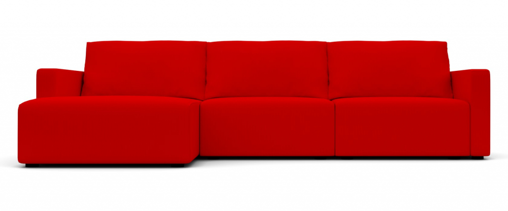 Красный диван из флока