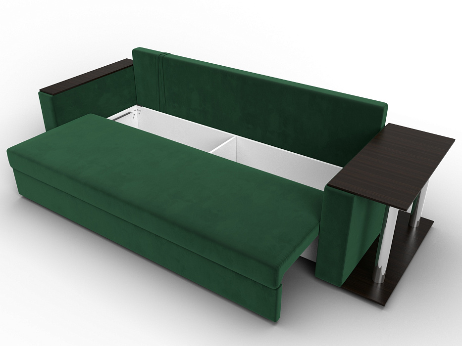 Диван прямой Атланта со столом справа (seven 626 зеленый)