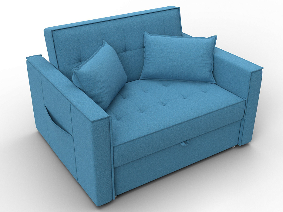 Диван прямой Лига-104 (140) (амур 10 голубой)