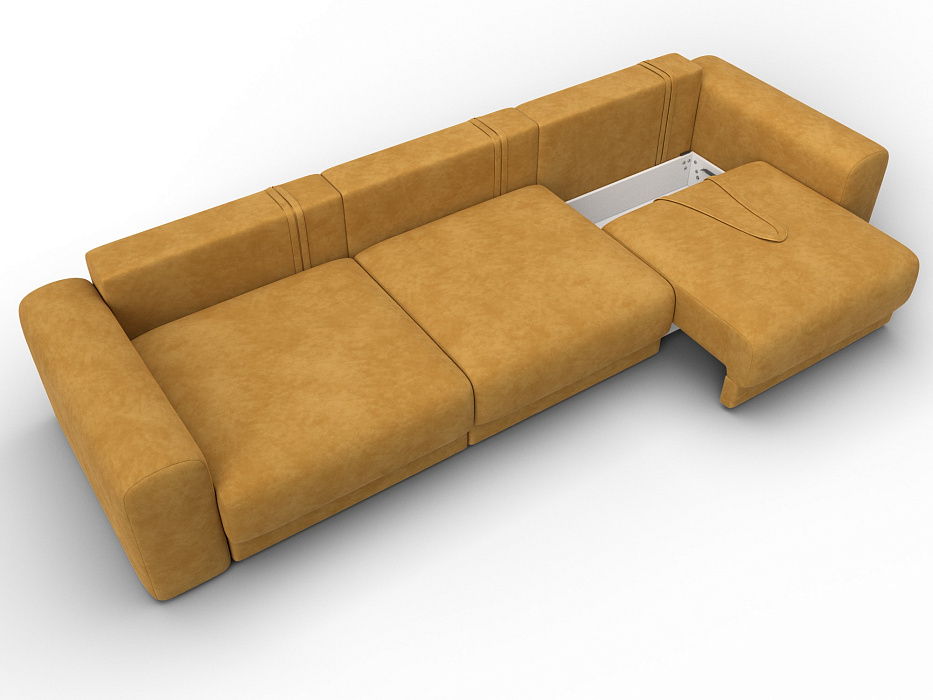 Диван прямой Лига-056 НПБ Лонг (brut 10 желтый)