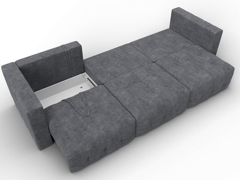 Диван прямой Лига-052 НПБ Лонг (brut 16 темно-серый)