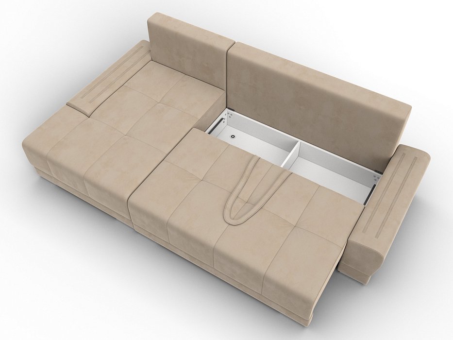 Диван угловой Лига-119 угол левый (seven 729 бежевый)