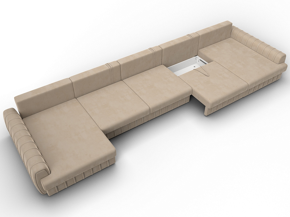 Диван П-образный Лига-057 НПБ МегаЛонг (seven 729 бежевый)