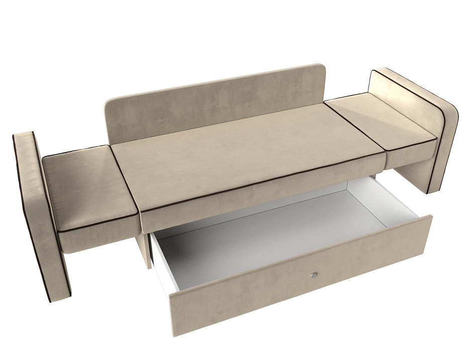 Диван-трансформер детский прямой Смарт (бежевый\коричневый)