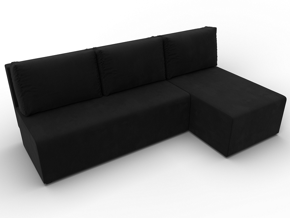 Диван угловой Поло правый угол (черный)