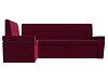 Кухонный угловой диван Деметра левый угол (бордовый)