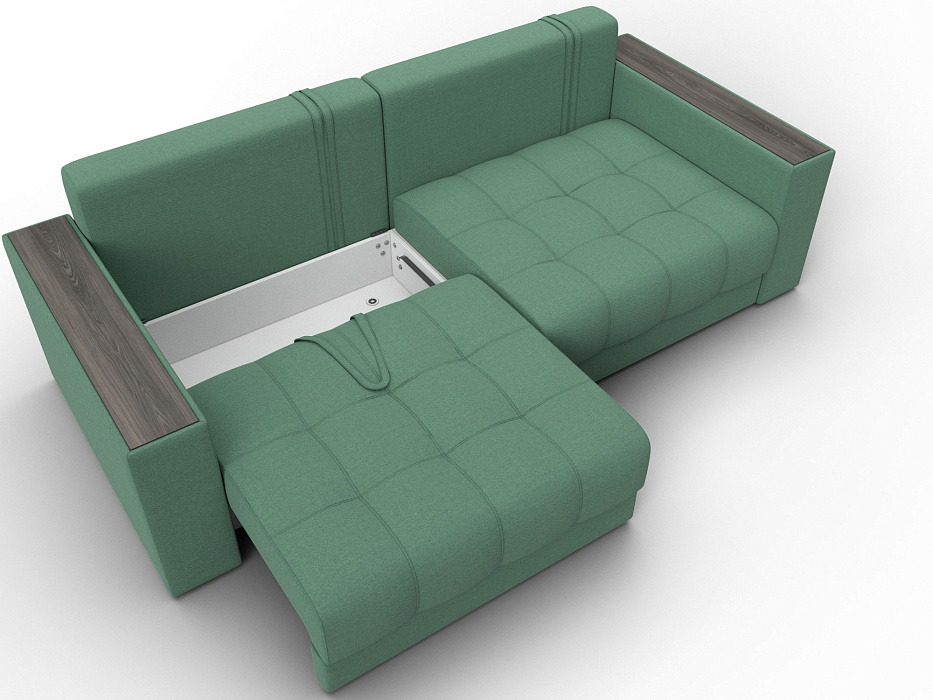 Диван прямой с декором Лига-049 НПБ (амур 11 зеленый)