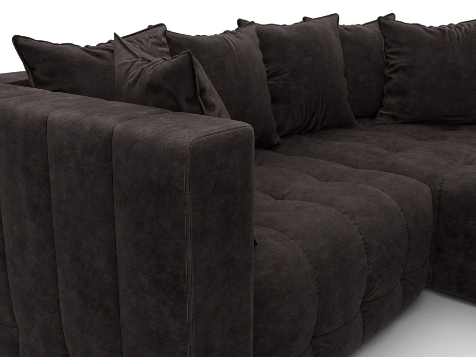 Диван угловой Лига-052 НПБ угол универсальный (brut 17 коричневый)