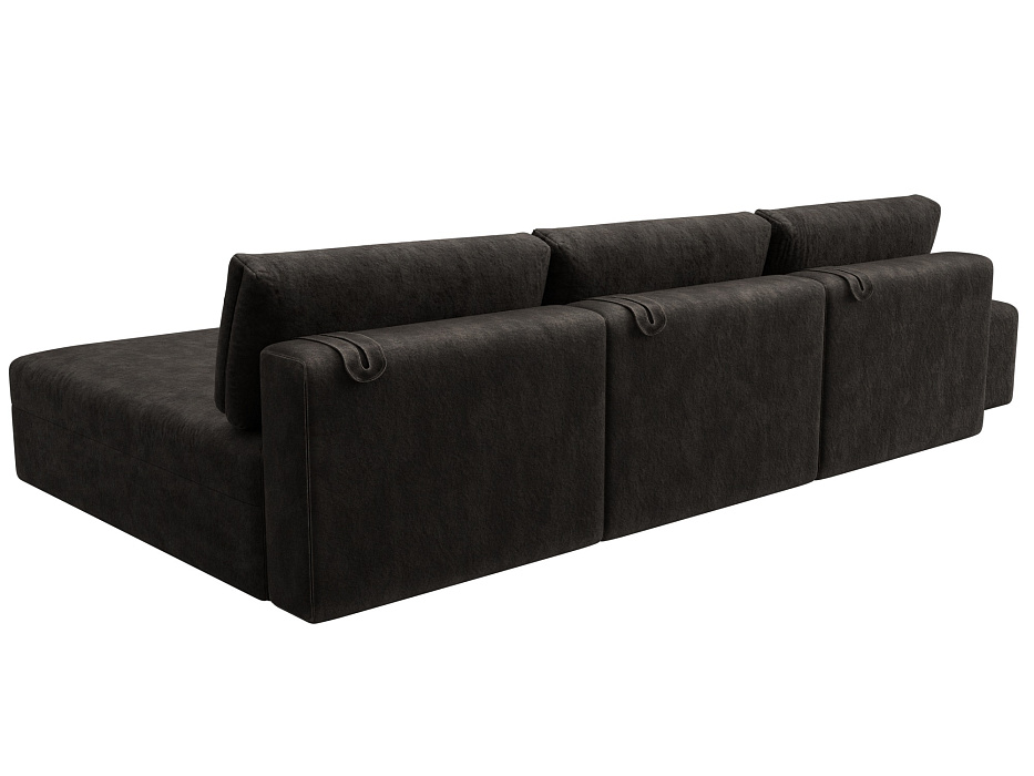 Диван угловой модульный с пуфом Лига-060 НПБ Лонг угол универсальный (brut 17 коричневый)