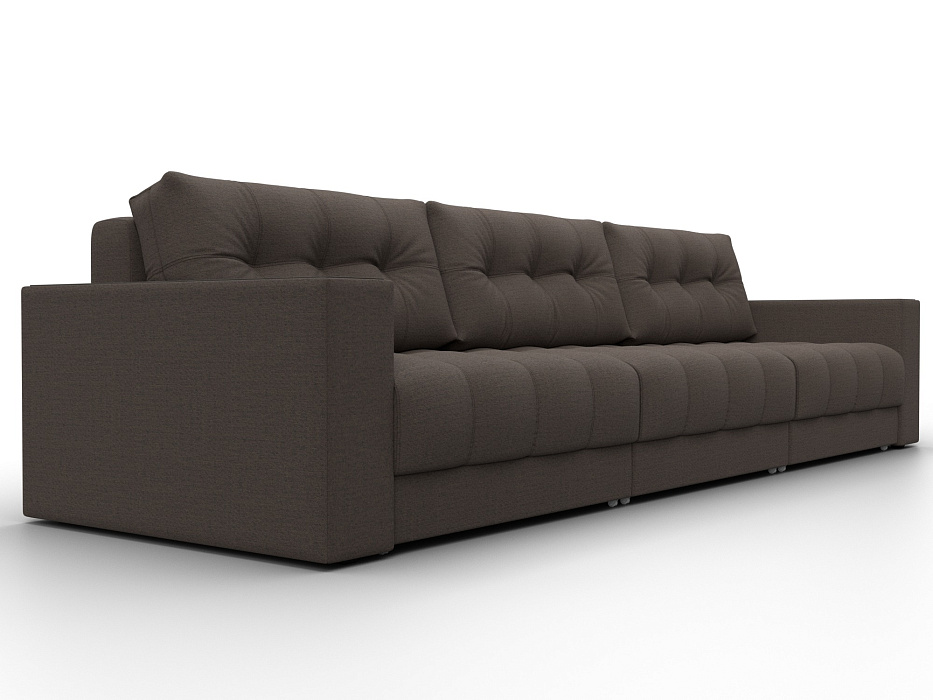 Диван прямой с декором Лига-049 НПБ Лонг (амур 05 коричневый)