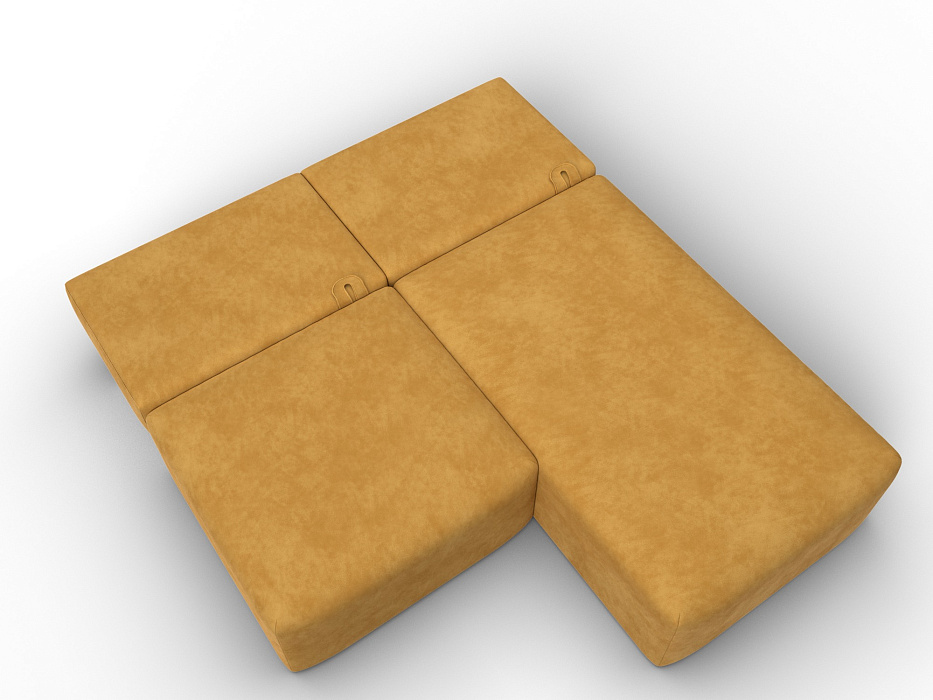 Диван угловой модульный Лига-060 НПБ угол универсальный (brut 10 желтый)