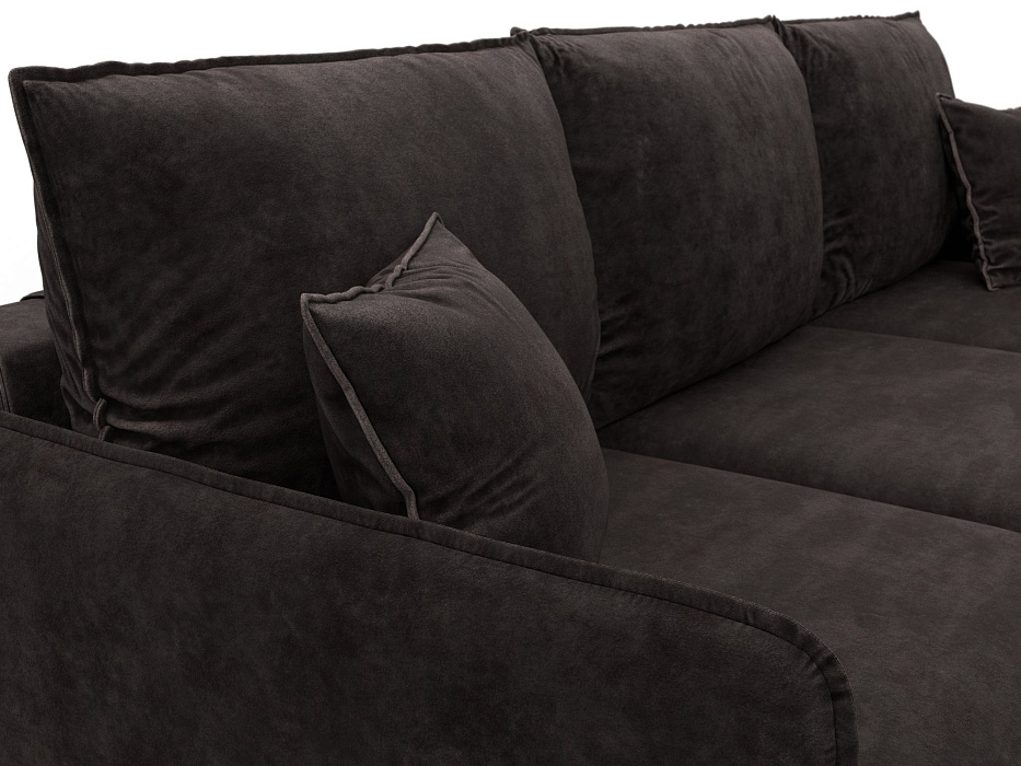 Диван угловой Лига-064 НПБ угол универсальный (brut 17 коричневый)