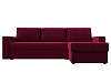 Угловой диван Траумберг правый угол (бордовый цвет)