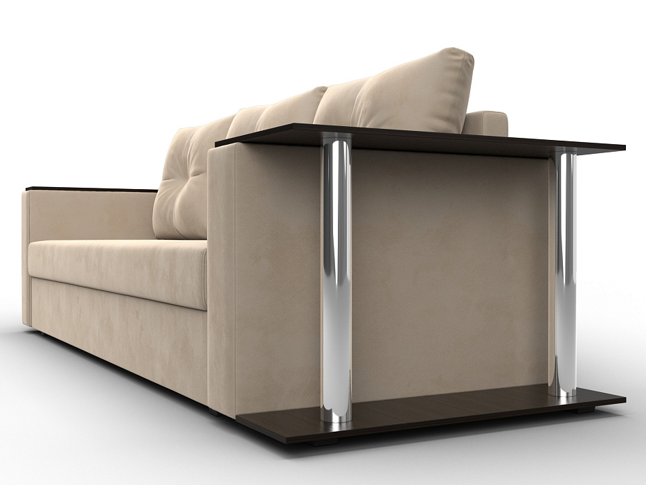 Диван прямой Атланта со столом справа (seven 729 бежевый)