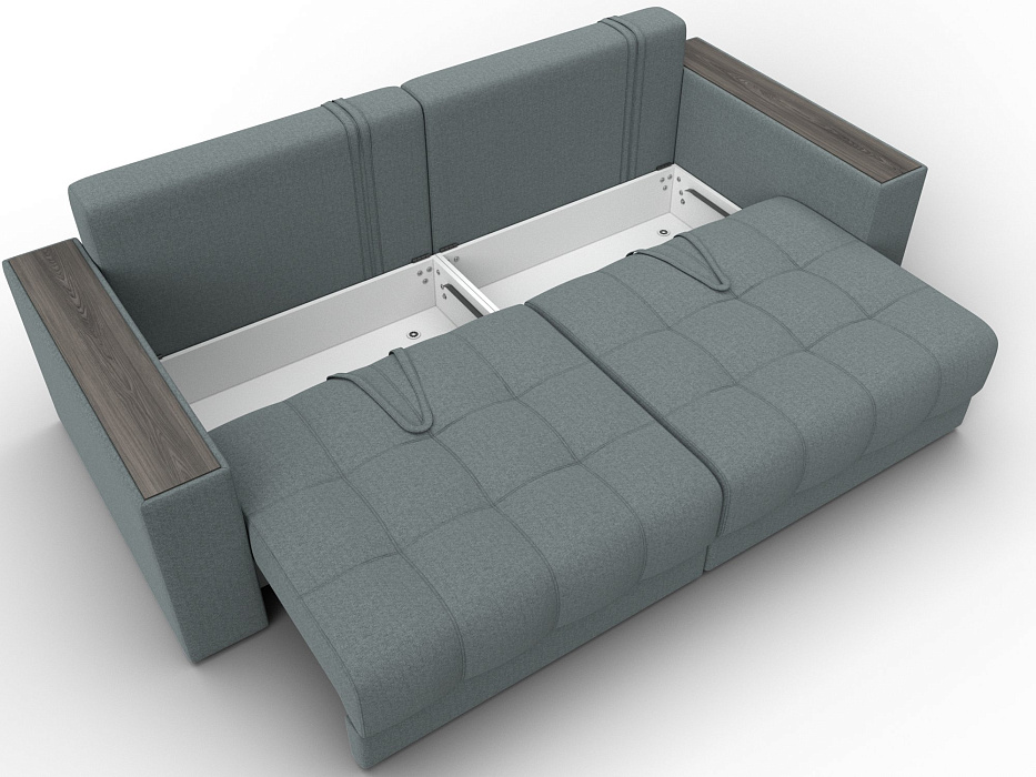 Диван прямой с декором Лига-049 НПБ (амур 07 серый)