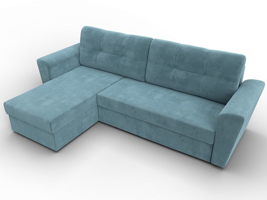 Диван угловой Амстердам Лайт левый угол (seven 113 бирюзовый)