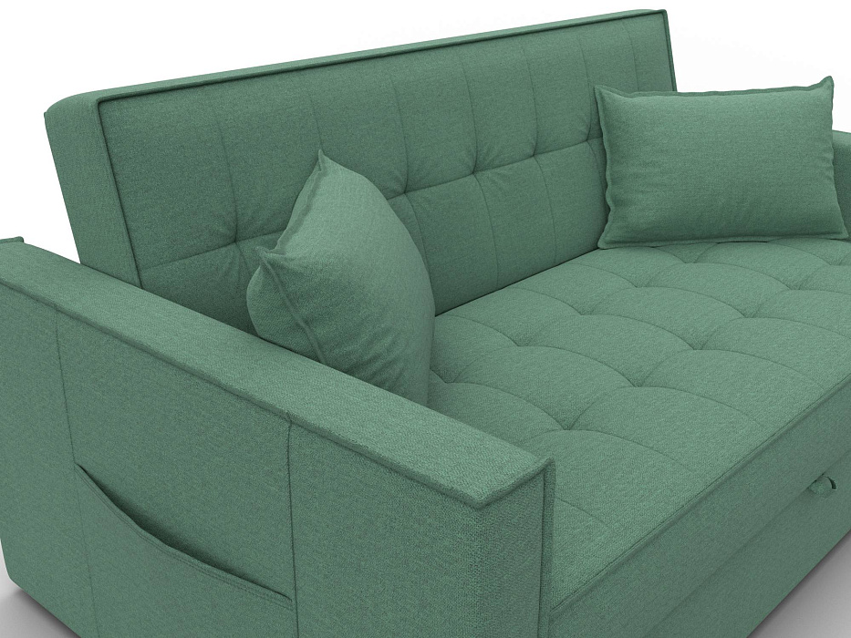 Диван прямой Лига-104 (140) (амур 11 зеленый)