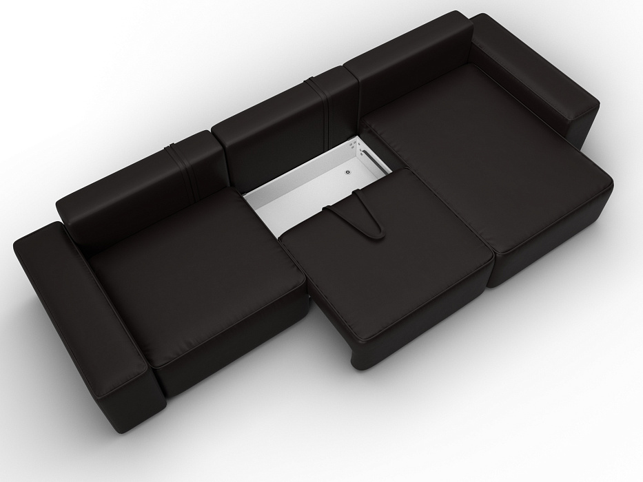 Диван угловой Лига-074 угол универсальный (grifon 12 коричневый)