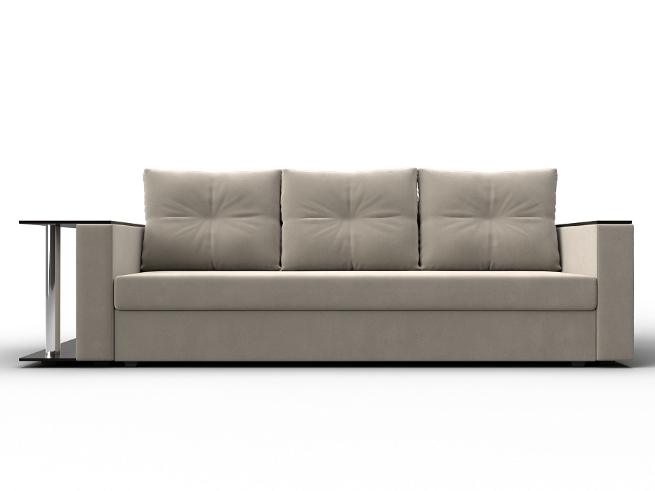 Диван прямой Атланта со столом слева (бежевый)