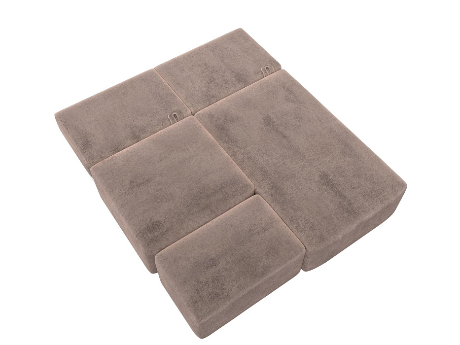 Диван угловой модульный с пуфом Лига-060 НПБ угол универсальный (tower 05 бежевый)