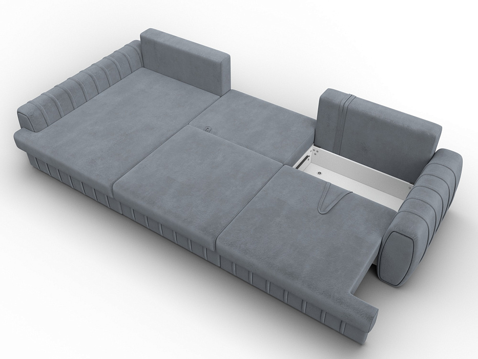 Диван угловой Лига-057 НПБ Лонг угол левый (tower 10 серый)