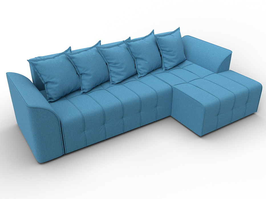 Диван угловой Лига-113 угол правый (амур 10 голубой)