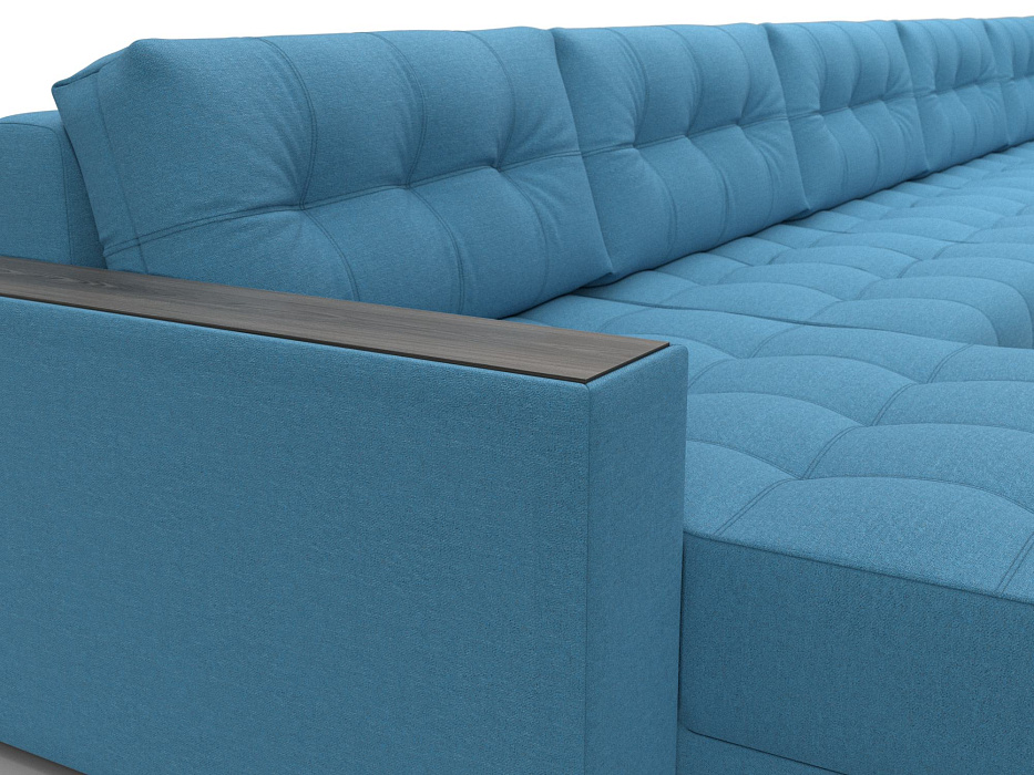 Диван П-образный с декором Лига-049 НПБ Мегалонг (амур 10 голубой)