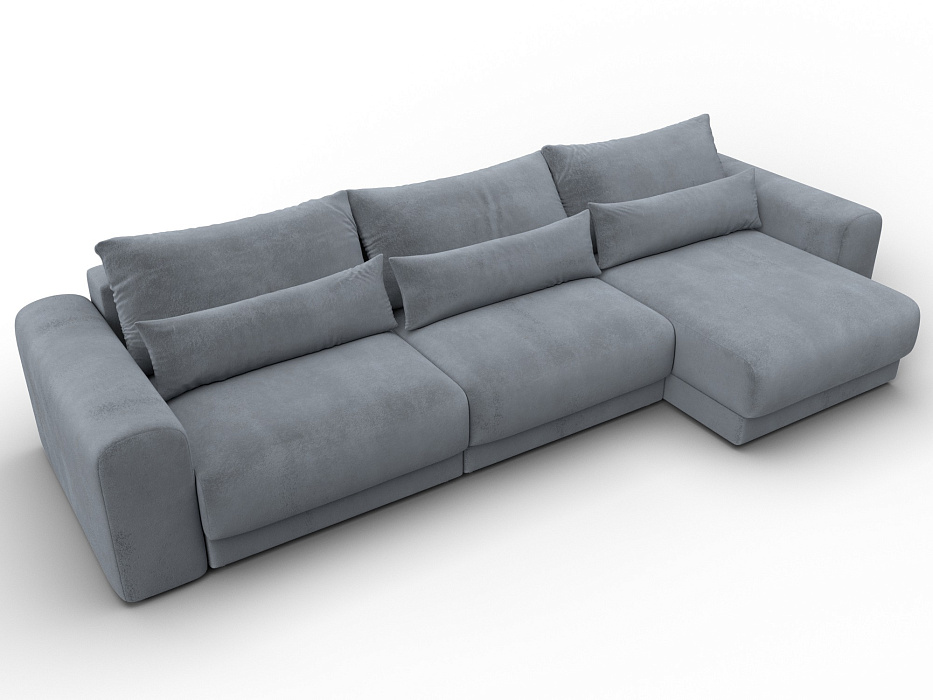 Диван угловой Лига-056 НПБ Лонг угол универсальный (tower 10 серый)