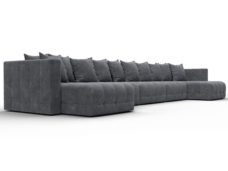 Диван П-образный Лига-052 НПБ МегаЛонг (brut 16 темно-серый)