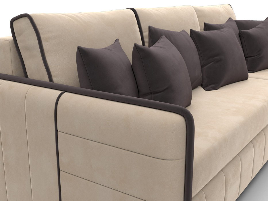 Диван угловой Лига-078 угол универсальный (seven 729 бежевый;seven 727 коричневый)