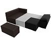 Угловой диван Хьюго левый угол (черный\белый\коричневый цвет)