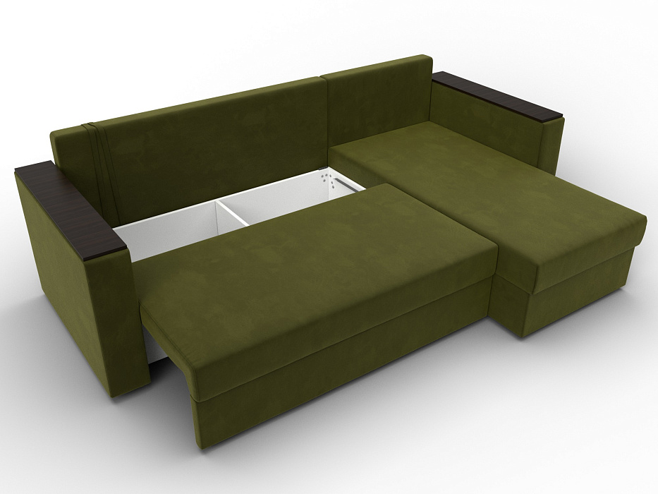 Диван угловой Атланта без стола универсальный угол (зеленый)