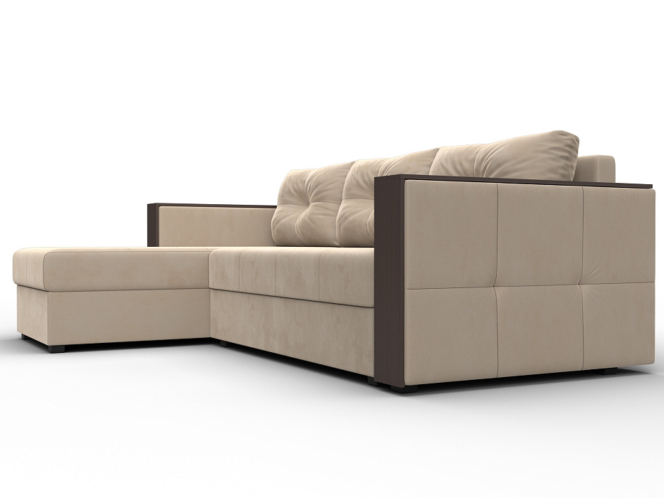 Диван угловой Валенсия Лайт левый угол (seven 729 бежевый)