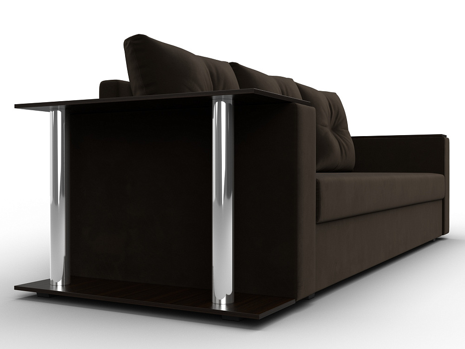 Диван прямой Атланта со столом слева (коричневый)