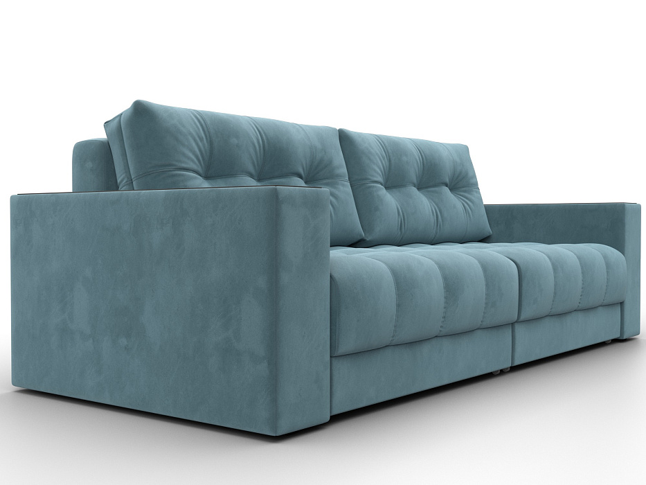 Диван прямой с декором Лига-049 НПБ (seven 113 бирюзовый)