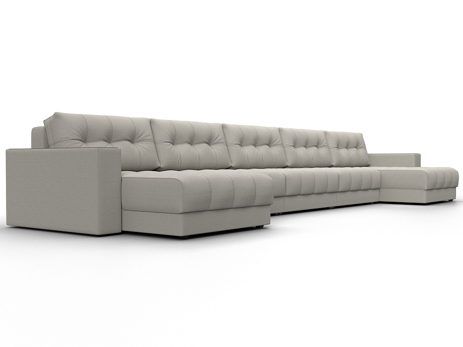 Диван П-образный с декором Лига-049 НПБ Мегалонг (амур 02 бежевый)