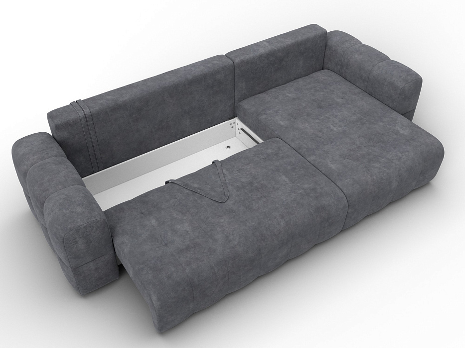 Диван угловой Лига-110 НПБ угол универсальный (brut 16 темно-серый)